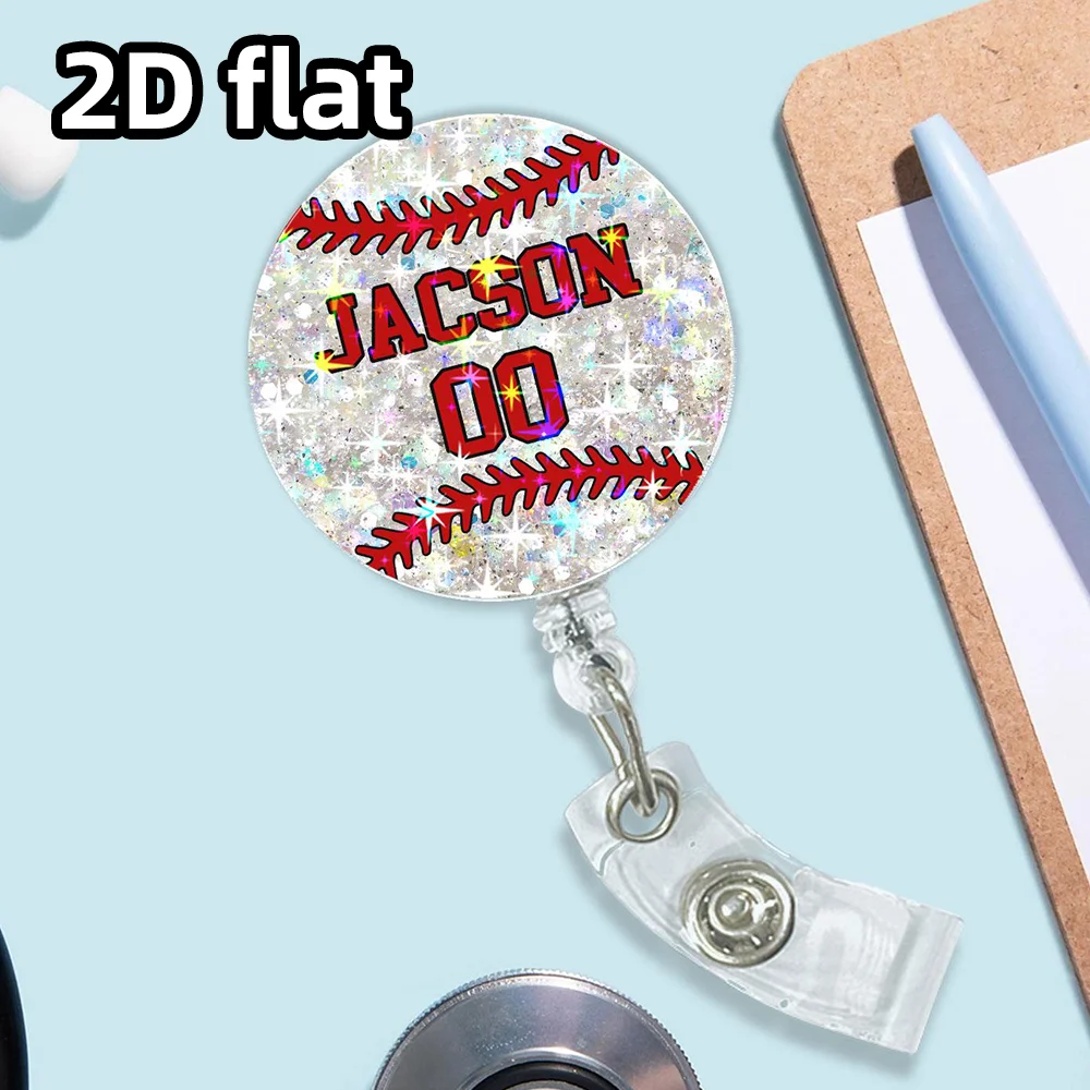 قطعة واحدة من بكرة شارة البيسبول المخصصة، حامل معرف الاسم المخصص، هدية للمدرب أو العنصر الفردي لمحبي الرياضة #2