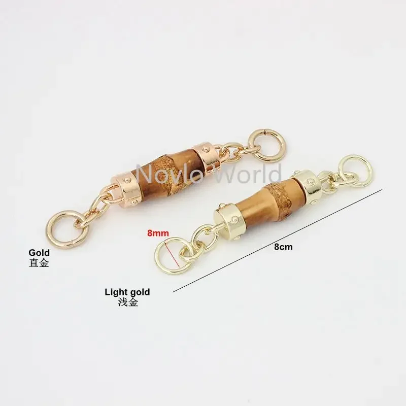 Nature Bamboo Metal Connector Hanger For Handbag Purse Shoudler Belt Bags Side Clip Pin Buckle Decorative Hardware Accessories