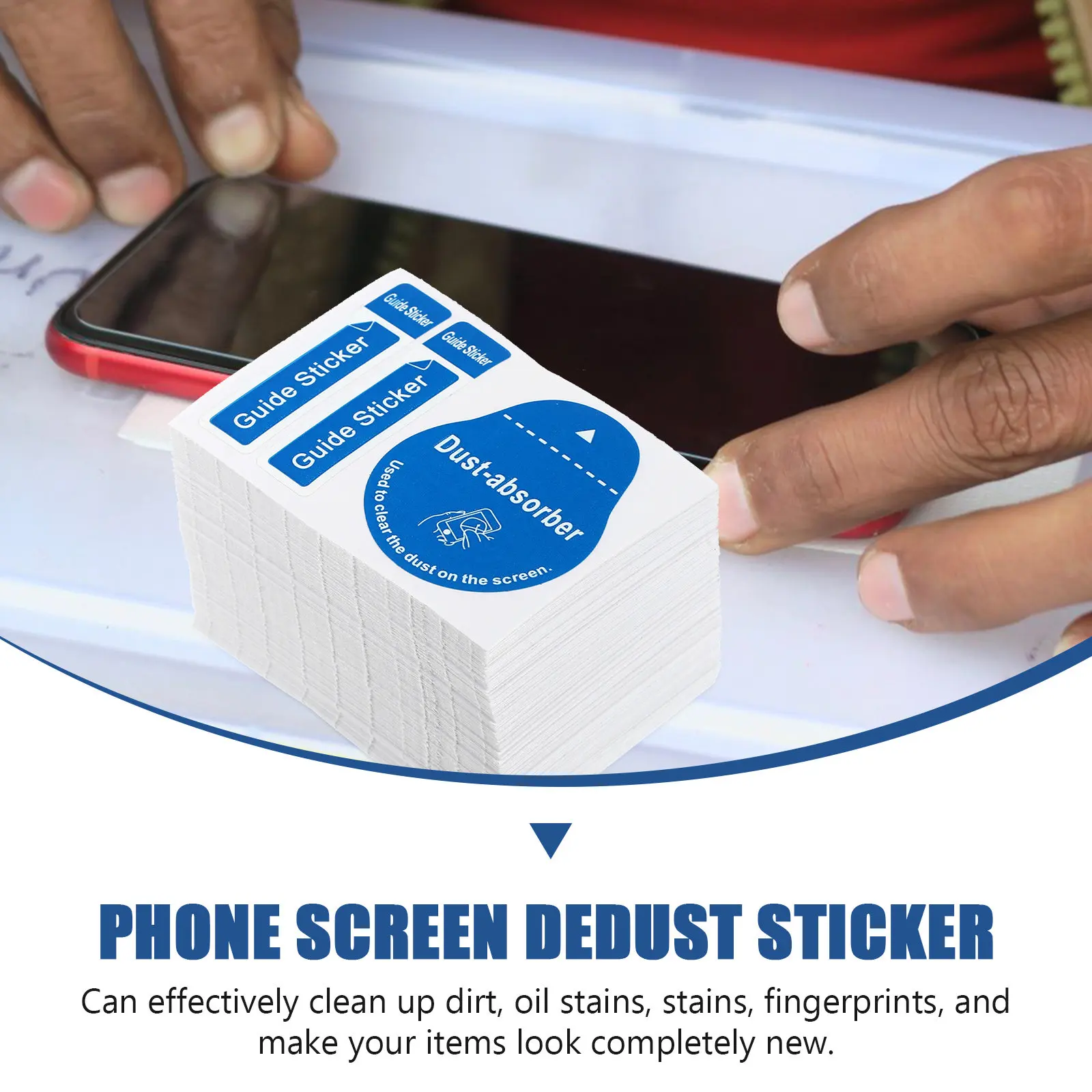 200pcs LCD Screen Dust Removal Stickers, Phone Tablet Screen Cleaning Decals, For Smart Phone Screen Dedust Stickers