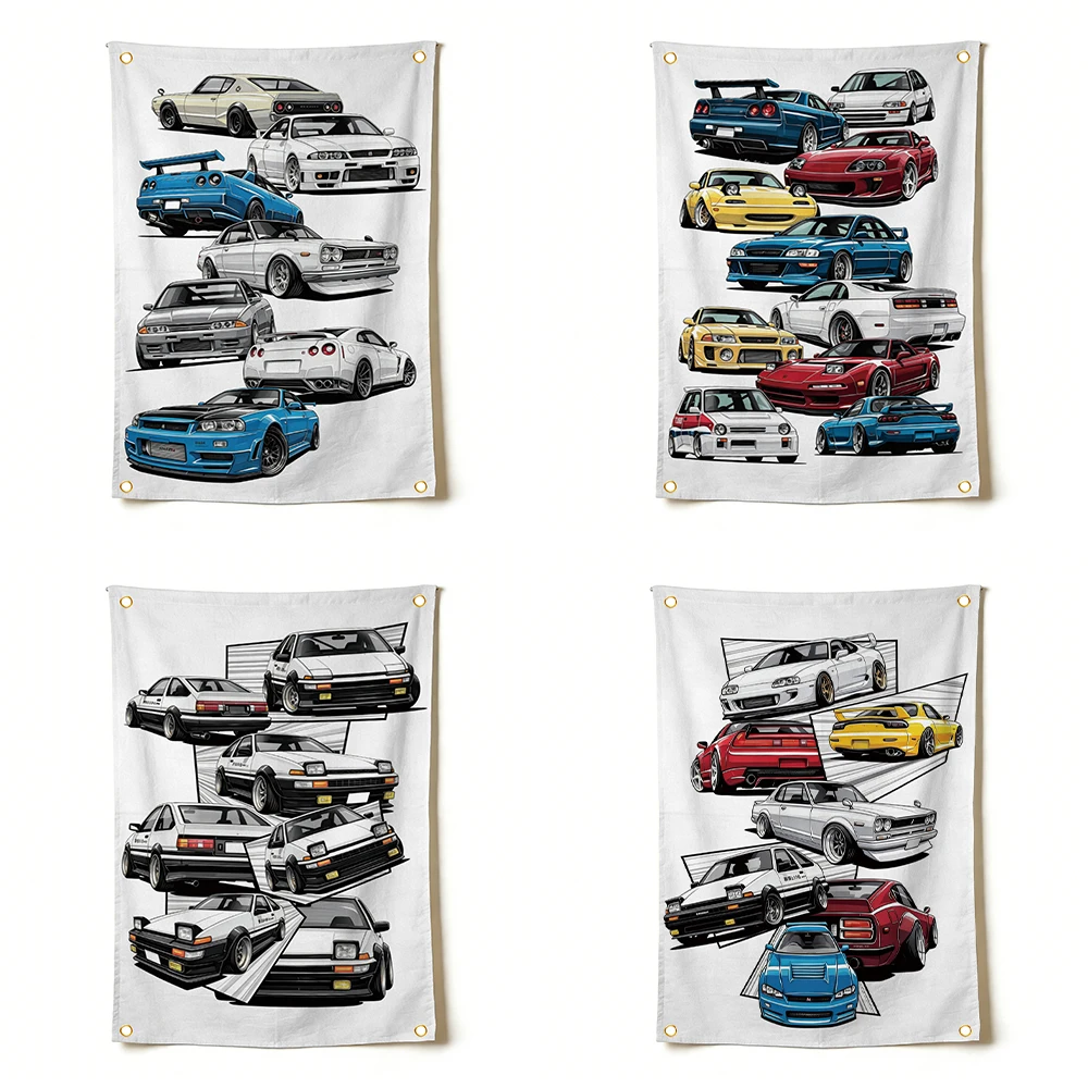 2x3fts 3x5fts Vintage Japanese Car Flag Racing Poster Tapestry Banner Suitable For Party Club Dorm Mancave Outdoor Interior