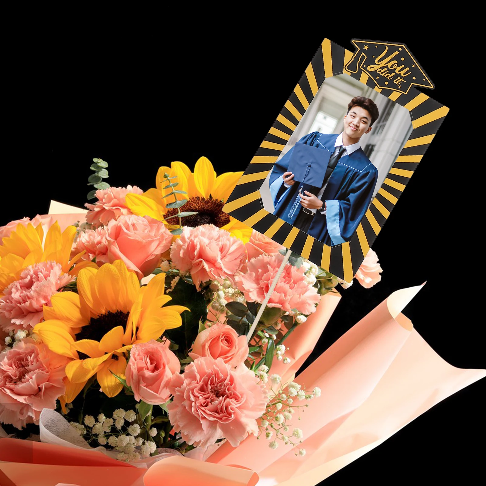 

8 Pcs Graduation Party Vase Insert Diploma Decoration Flower Christmas Ornament Paper Hanging Congrats Photo Props