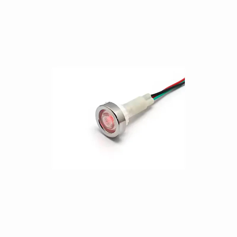 106V 20mA White & Red Coffee Machine Panel Indicator Light with Wire Leads