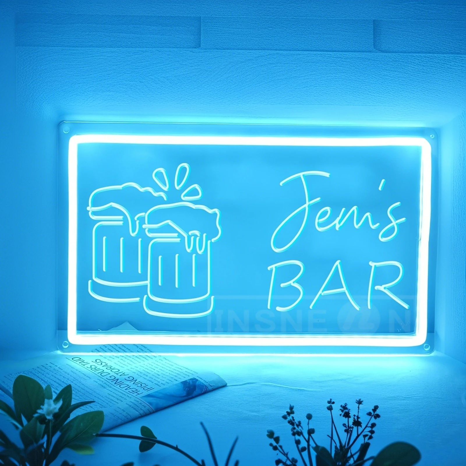 Custom Bar Neon Sign USB Powered Wall-Mounted Led Light for Bedroom & Home Bar  Man Cave Decor - Ideal Gift for Men Easy install