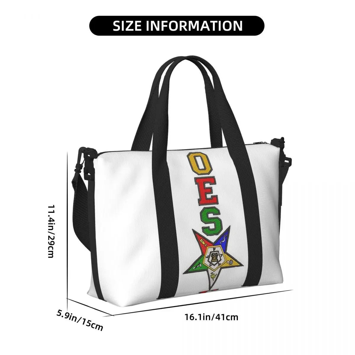 حقيبة سفر للشاطئ بشعار Order Of The Eastern Star OES ذات سعة كبيرة لصالة الألعاب الرياضية للنساء حقيبة كتف واق من المطر للتسوق #3