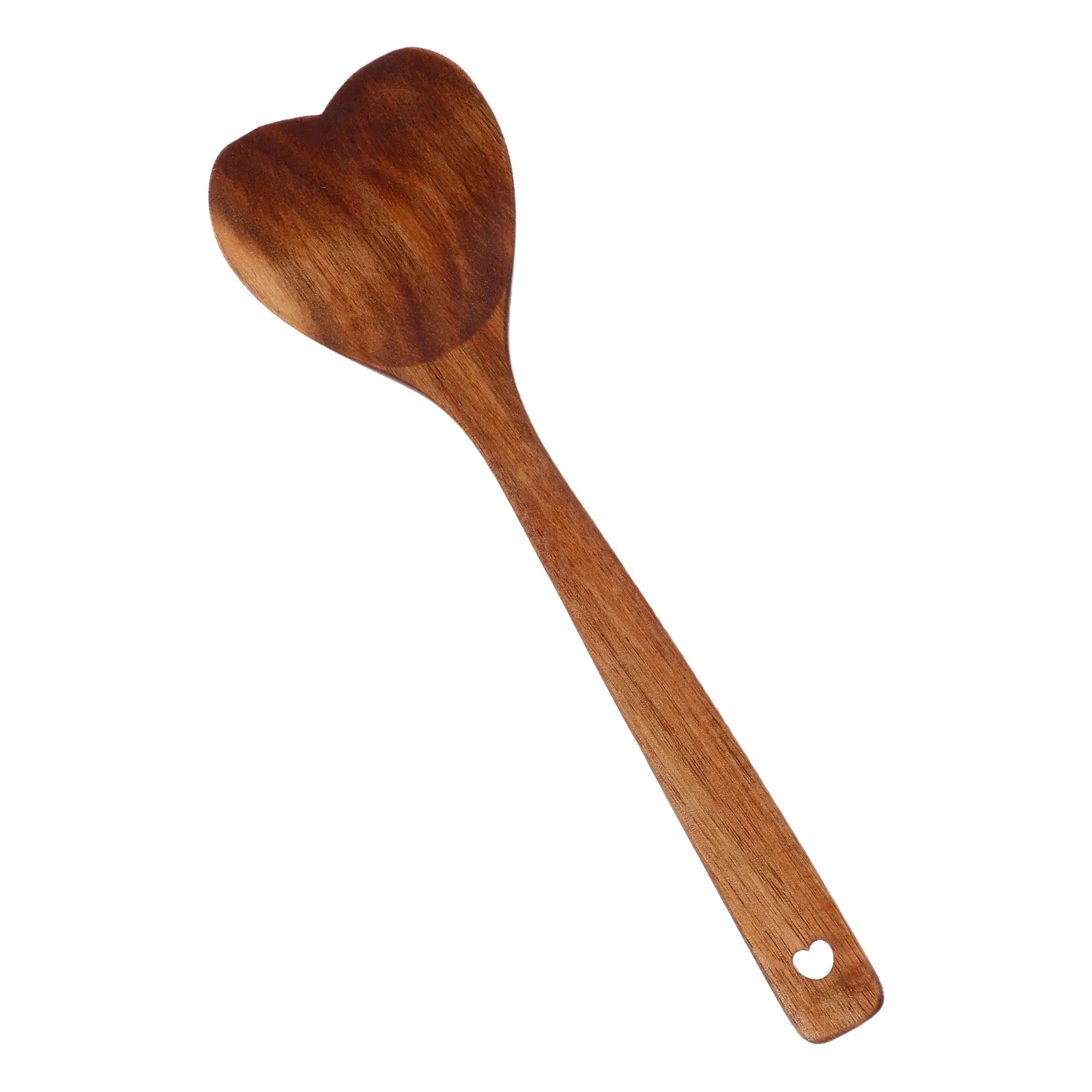 Cuchara de Madera en Forma de Corazón para Servir en la Cocina, para Mezclar, Servir Ensaladas, Utensilio de Madera Natural Resistente, Utensilios de Cocina Bonitos