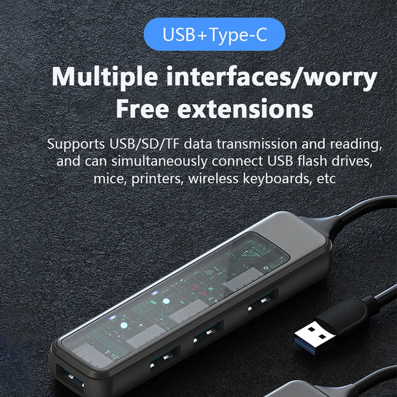 USB 3.0 허브 도킹 스테이션 개인 모델 1~4개의 C형 분배기 SD/TF 카드 리더기 - 데스크탑 컴퓨터 액세서리