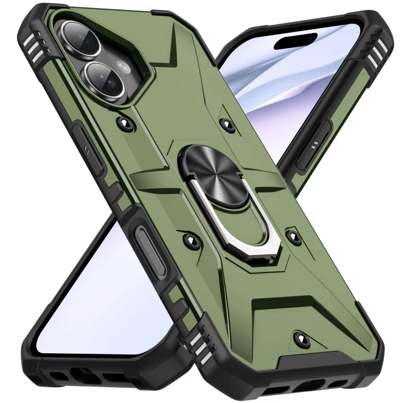 

Applicableiphone16promaxPhone case anti-fall protective cover with anti-fall ring stand, compatible with car magnetic mounts