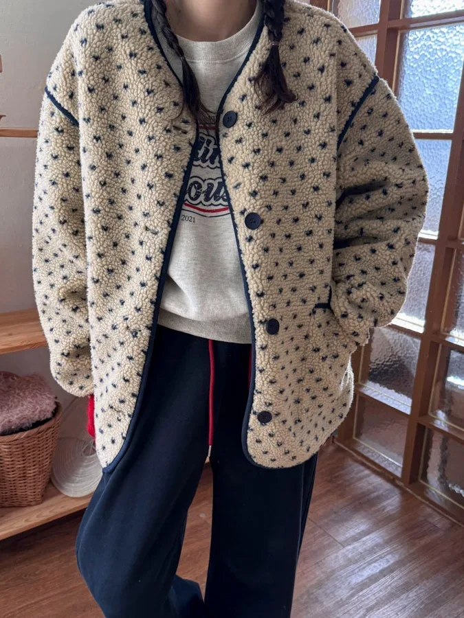 

Шикарное женское зимнее свободное повседневное хлопковое пальто из овечьего меха Vortex Sweet And Sal Sle из кожи и меха