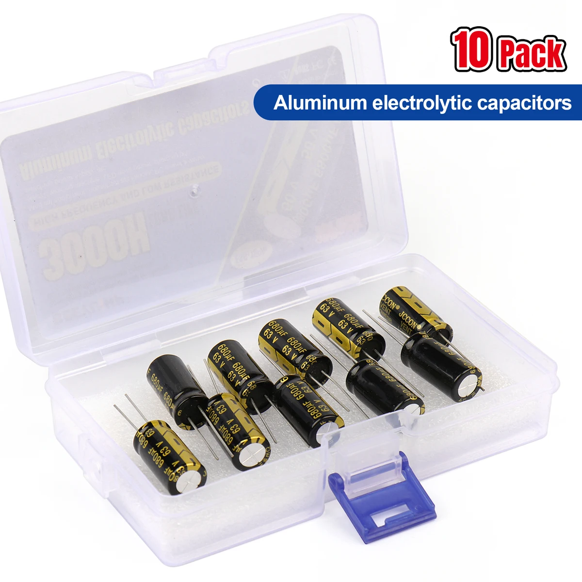 Kit de condensadores electrolíticos de aluminio JCCON, 10 piezas, 680UF, 63V680UF, 13x25, alta frecuencia, baja ESR