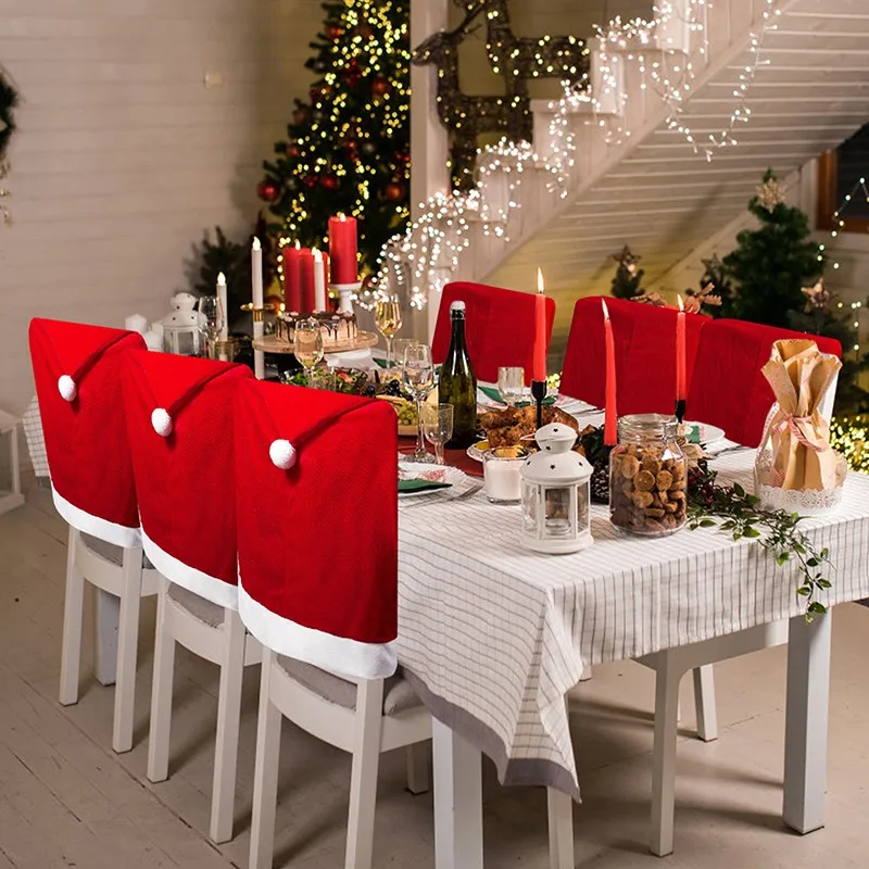 1 Piece Of Non-woven Christmas White Chair Cover For Home Daily Holiday Decorations With Multiple Pattern Choices A5