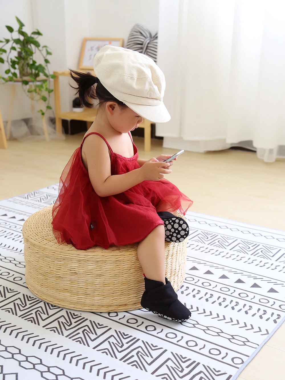 الوليد الرضع طفلة الصبي الجوارب القطنية البقاء على جورب النعال لينة غرفة نوم أحذية عدم الانزلاق حذاء من الجلد مع القابضون طفل صغير #5