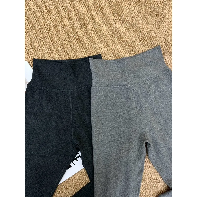 Luksusowe elastyczne spodnie do jogi dla kobiet na jesień i zimę, minimalistyczny styl, spodnie z dwustronnym wykończeniem z polaru, australijski polar.