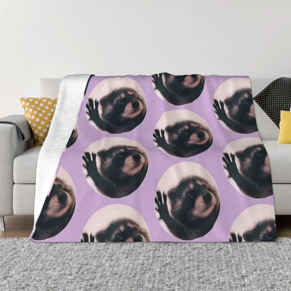 Pedro Raccoon Dance Meme Blanket Coral Fleece Plush Autumn/Winter Lightweight Thin Throw Blanket for Home Couch Bedding Throws