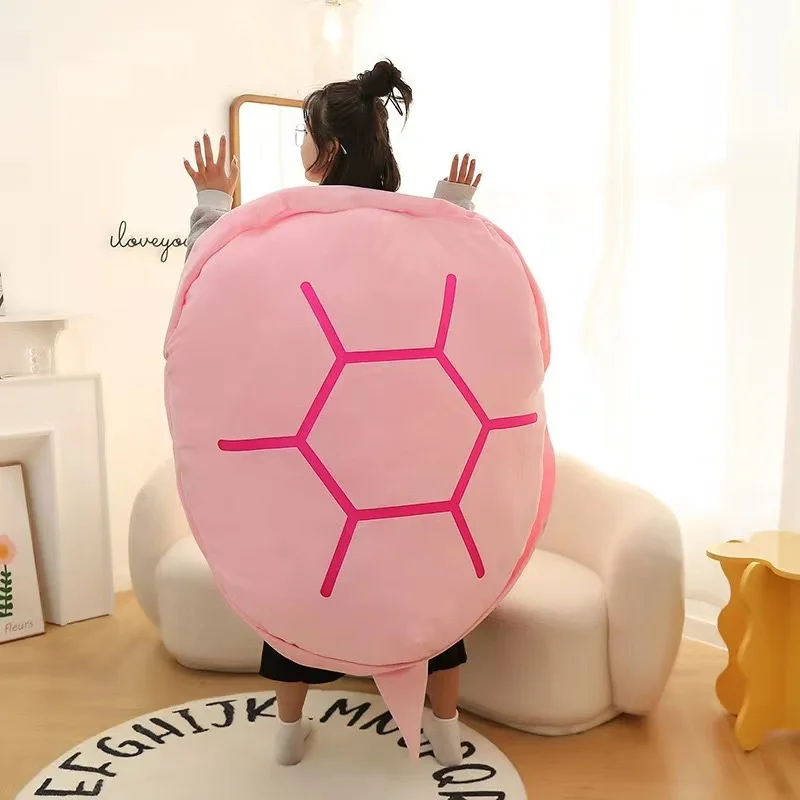 Cartoon Wearable Turtle Shell Cushion Kawaii Body Pillow Chair Back Cushion Cozy Throw Pillow Kids Sleeping Bag Home Accessory