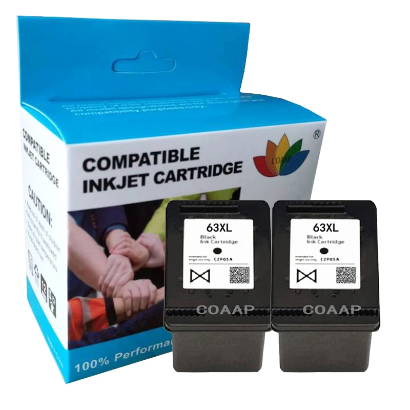 Refilled hp63 63xl Ink Cartridge for HP 63 XL ENVY 4510 4516 4520 4522 4525 or Deskjet 3630 3632 1112 2130 2132 Inkjet Printer