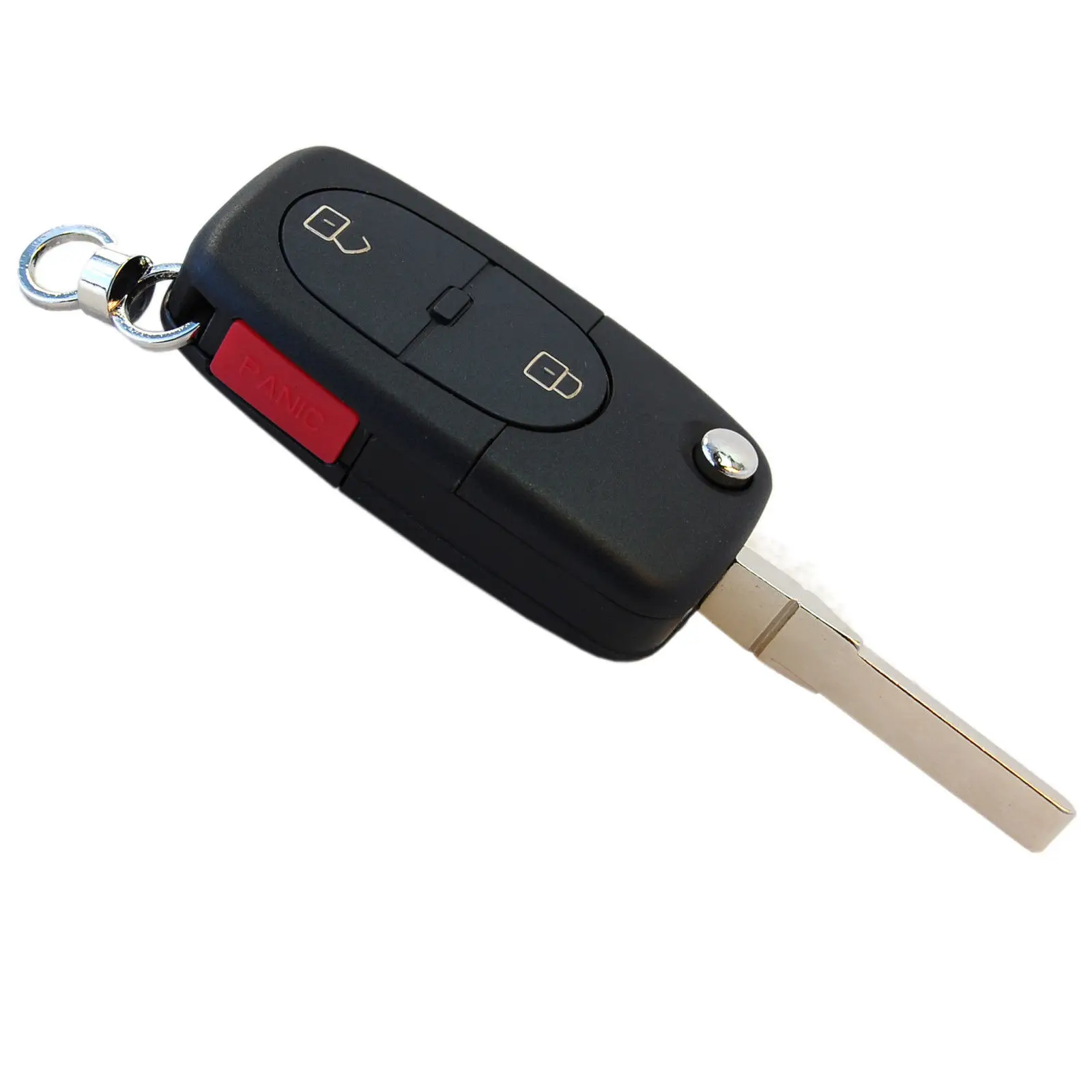 Flip Remote Car Key Shell fit for Audi A3 A4 S4 ... Uncut Fob Case 3 Button Panic