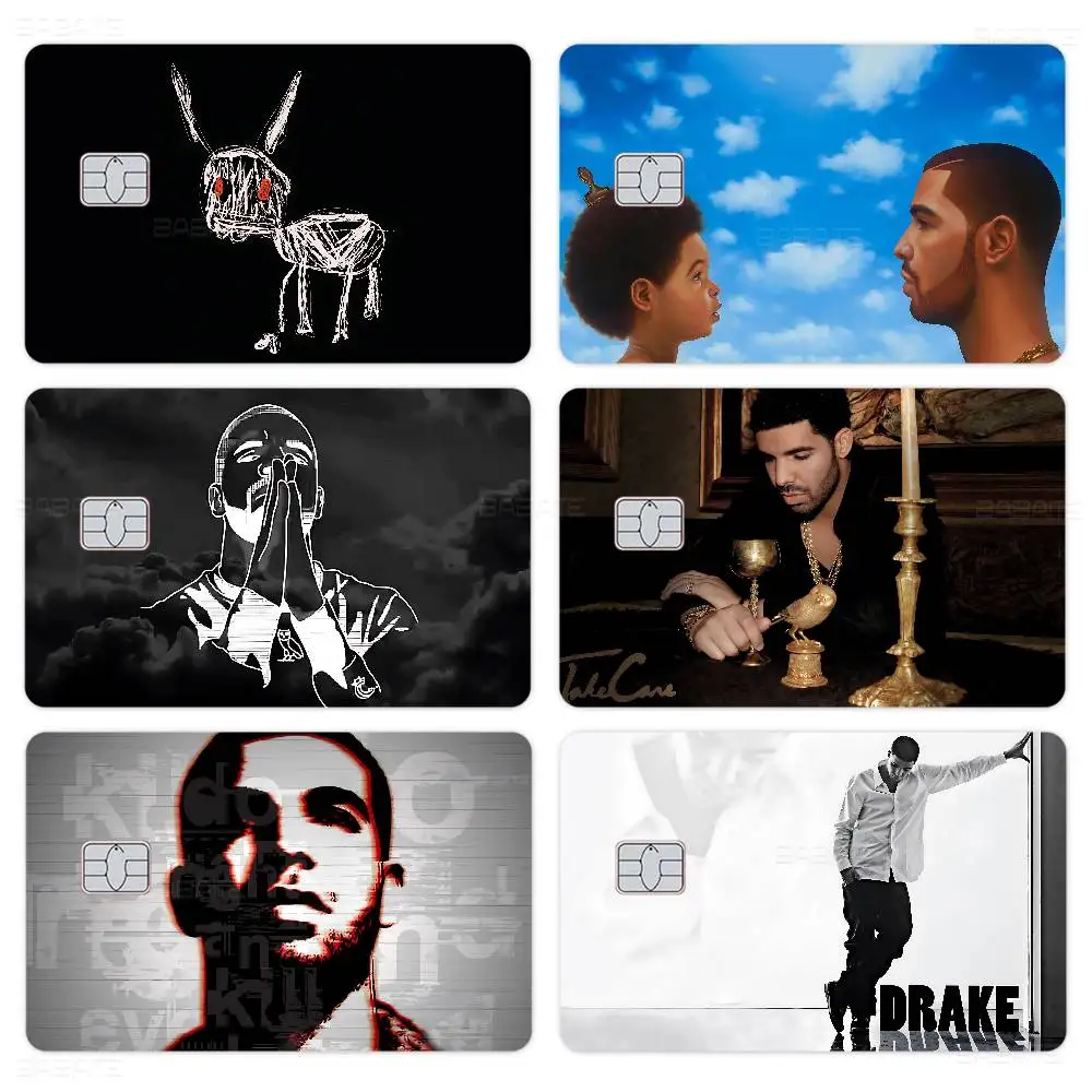 Rapper D-Drake Cartoon Credit Card Skin Stickers for Bank Card Bus Metro Card Sticker Waterproof Women Gift