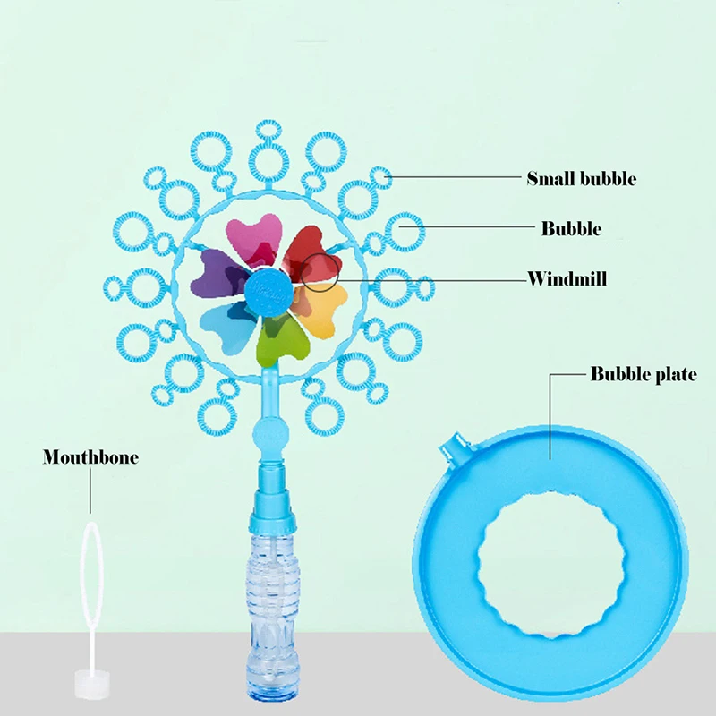 Windmill Bubble Machine Handheld Soap Bubble Maker Stick Wand Bubble Blower Outdoor Toys for Kids Funny Toy Gift