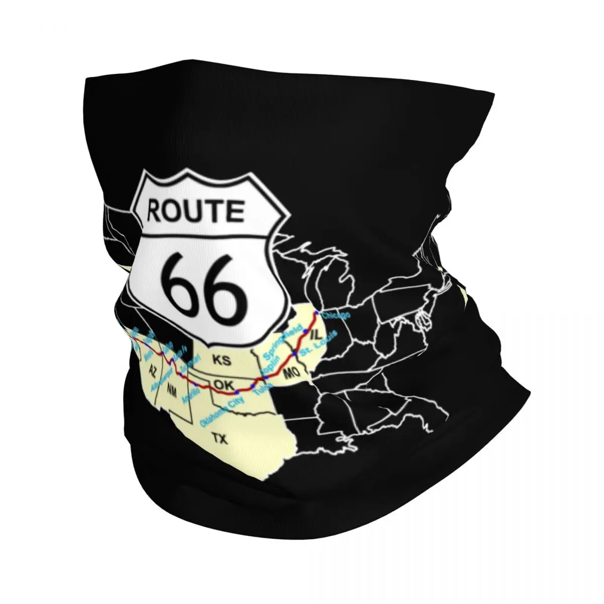 Route 66 Bandana Hals abdeckung Mutter Straße amerikanische klassische Retro-Maske Schal warmen Rad schal Outdoor-Sport Unisex wind dicht