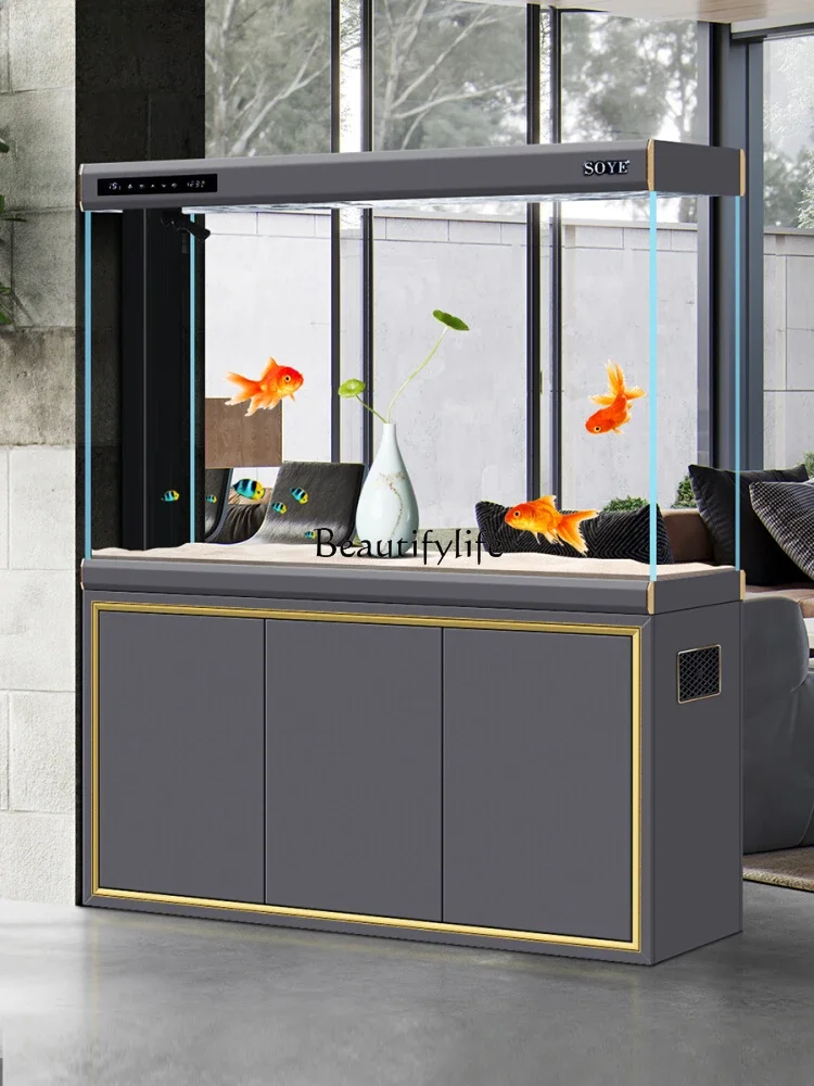 

yj9 Ecological Large Hallway Light Luxury Floor Bottom Filter Intelligence Aquarium Subareas Screens