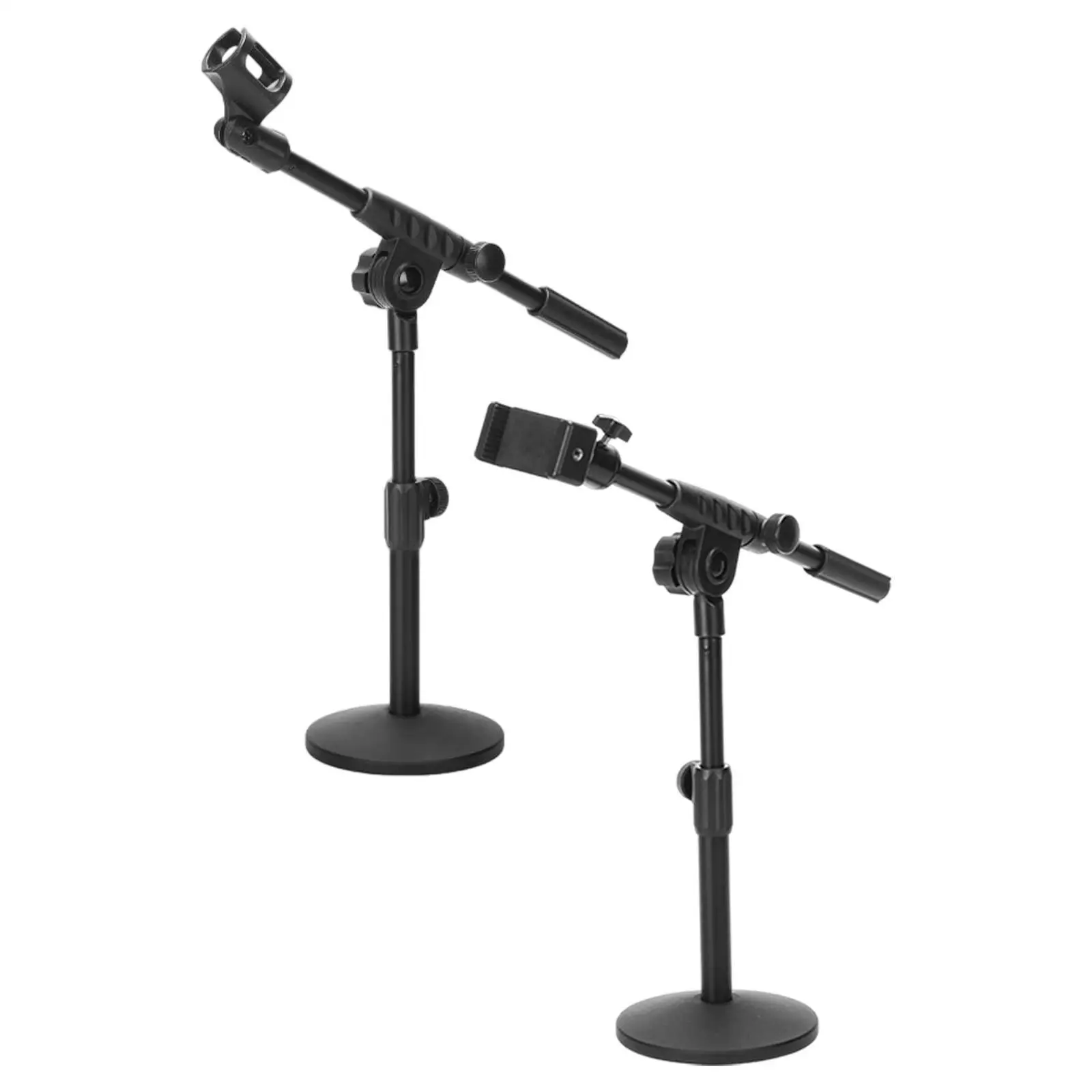 حامل ميكروفون قوي ومتعدد الوظائف ومحمول بسهولة تثبيت حامل أرضي للميكروفون مع قاعدة مستديرة لحفلات الاستوديو #2