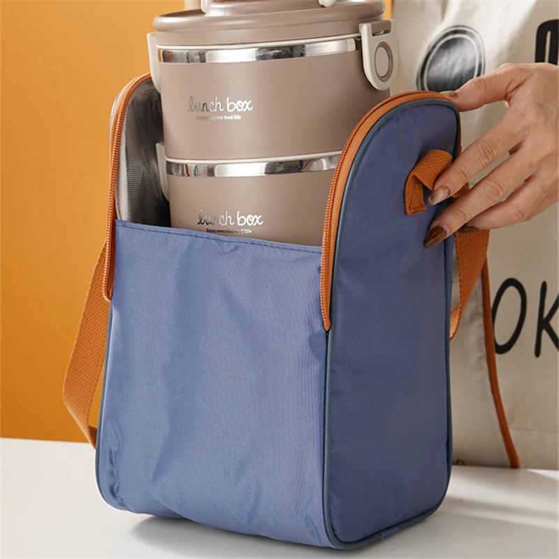 Portable Thermal Lunch Box Bags Bento Storage Handbags Kid School Insulation Food Meal Pouch for Picnic Leak Proof Cooler Bag