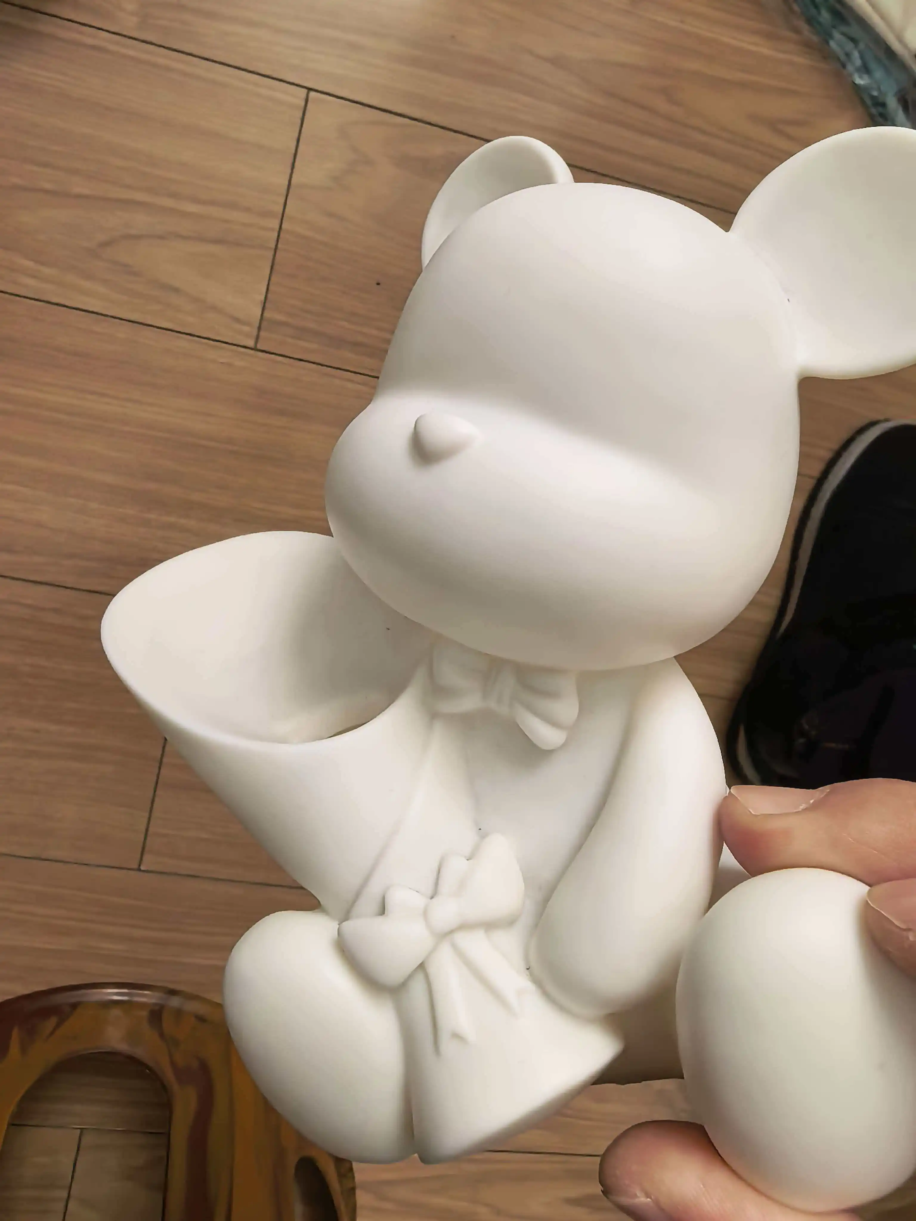 17cm Vase Bear Action figure DIY Kids Toys for Art Students White Dolls Do it Yourself Vinyl Art Toy Accessories