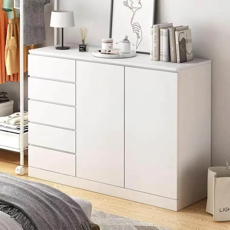 modern-minimalist-bedroom-storage-cabinet-five-drawer-dresser-cabinet-integrated-pull-out-drawer-chest-of-drawers-organizer