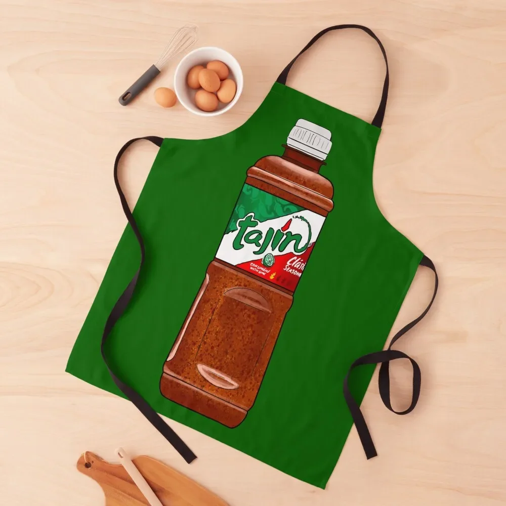 

Mexican classic tajin seasoning sticker and design Apron Funny chef costume Trim Cloth Apron