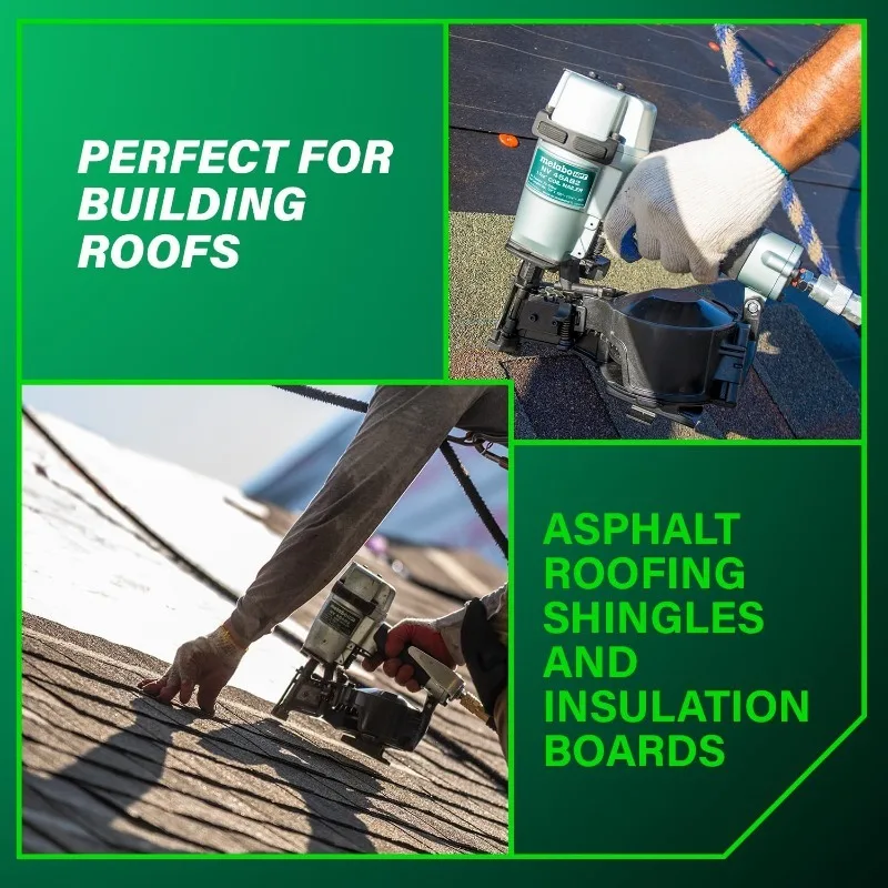 Roofing Nailer, Pro-preferred Pneumatic Power Nailers, Ideal For Asphalt Roofing Shingles, 16 Degree 7/8″ To 1-3/4″