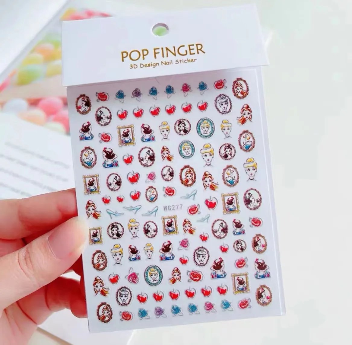 Cartoon Nail Stickers Disney Princess Animated Series Nail Art Decorations White Mary Cat Japan Anime Mickey Nails Accesories