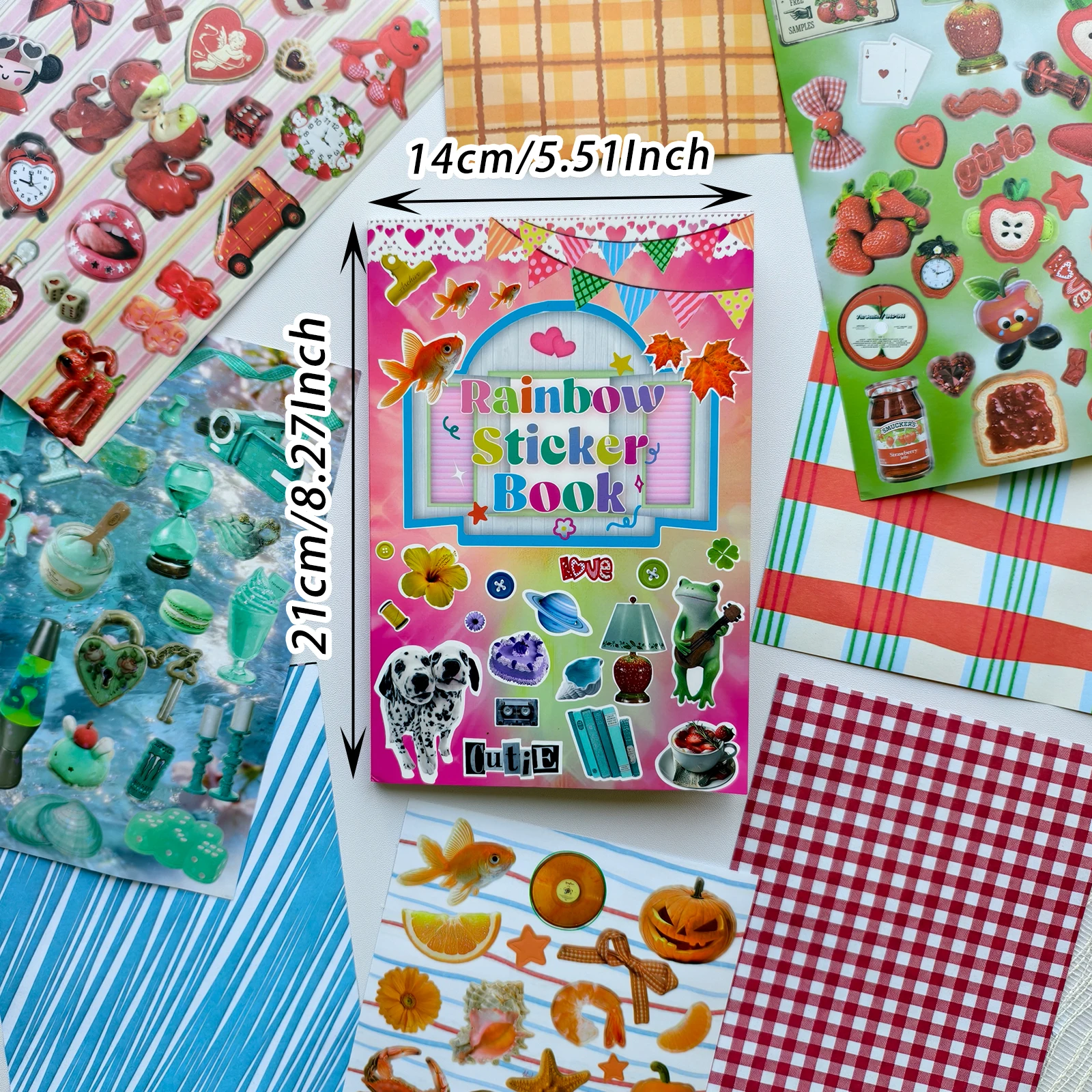Zufällige Auswahl an über 500 Aufklebern, Regenbogen-Aufkleberbuch, ästhetische Aufkleber für Laptop, Scrapbooks, Planer, DIY-Tagebuch – Detail 6