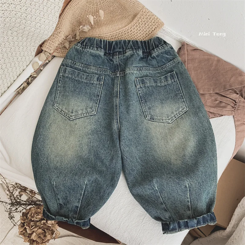 New Children Retro Jeans UNITIM 1-6Y Kids Boys Denim Pants Spring Autumn Carrot Pants for Baby Boys Loose Little Boys Trousers