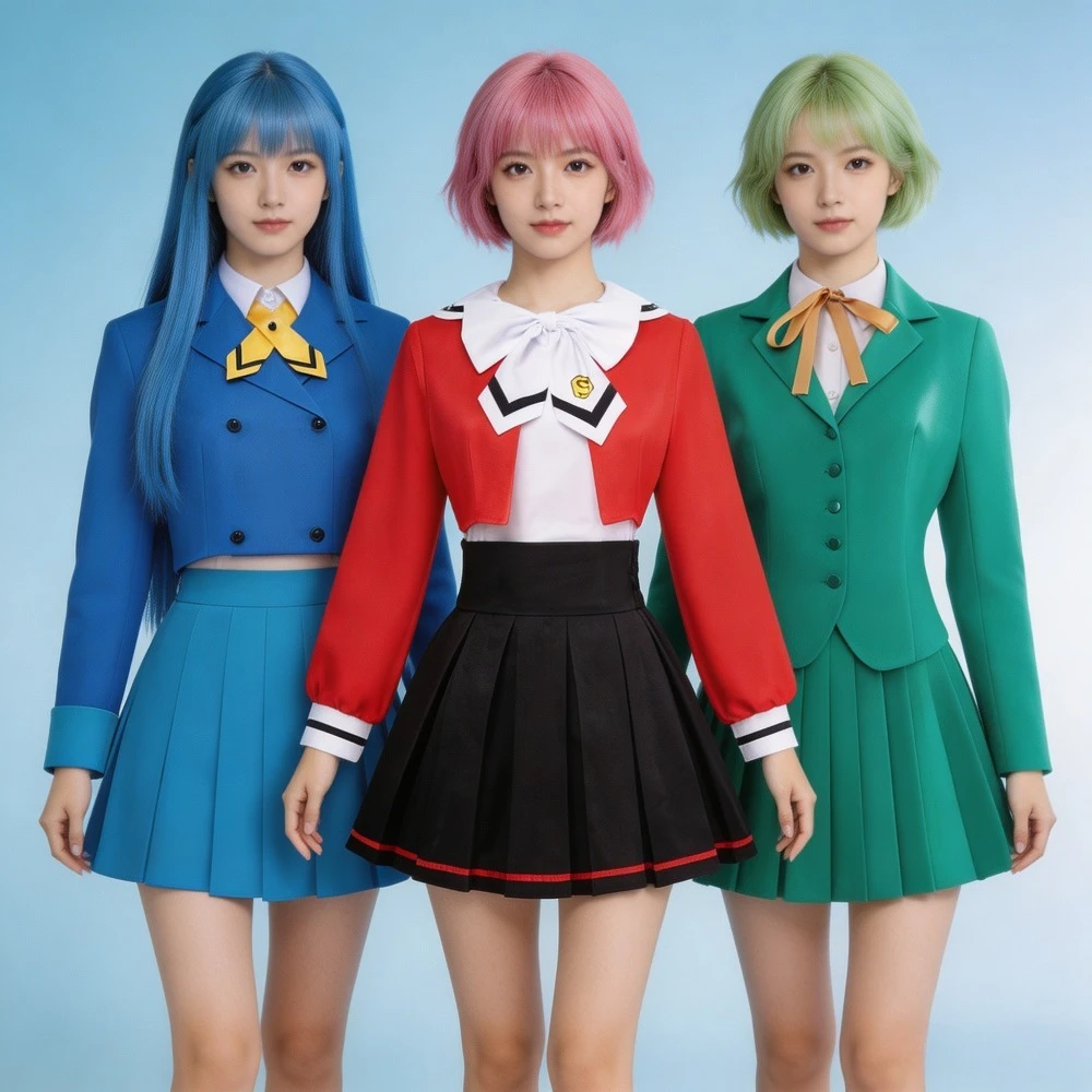 Magic Knight Rayearth Cosplay Costume Umi Ryuuzaki Hikaru Shidou Fuu Hououji Anime Three Styles for Comic Con Halloween Roleplay