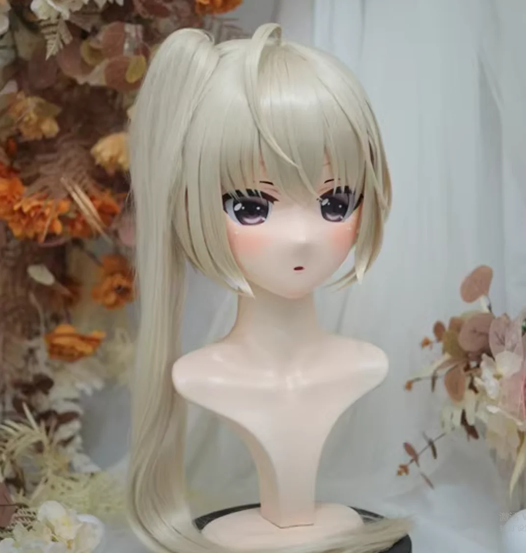 (NFD313-68) Aanpassen Volledig Hoofd Met Slot Mooie Vrouwelijke/Meisje Japanse Animego Karakter Kig Cosplay Kigurumi Masker Crossdress Pop