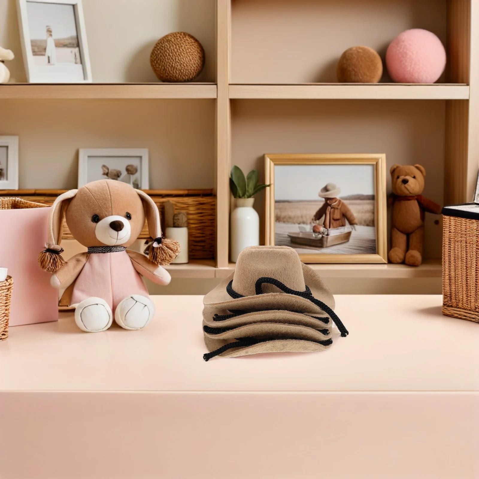 

4Pcs Tiny Top Hats for Crafts Mini Beanies Felt Mini Hat Texture Retro Touch Ideal for and Miniature Collections