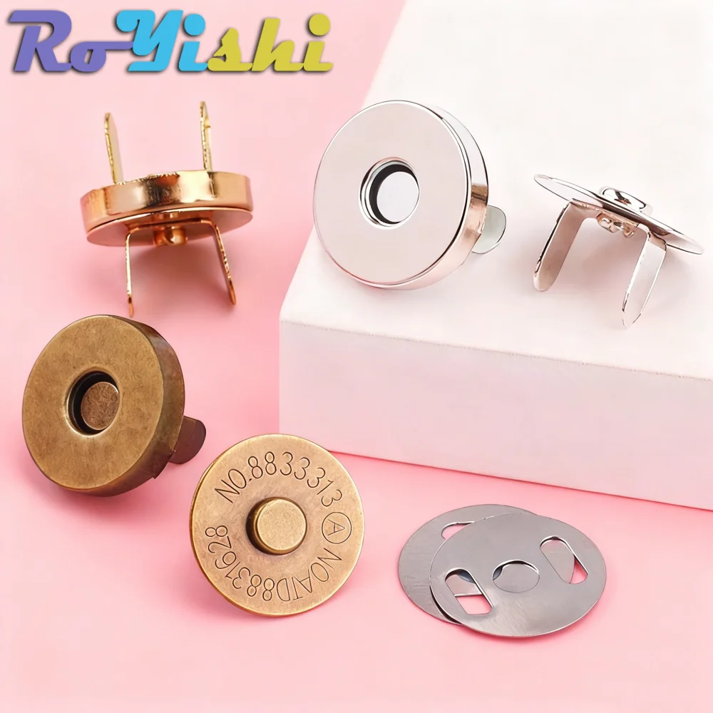 10-100 Sets RoYishi 14-18MM Magnetic Snap Fasteners Clasps Buttons Handbag Purse Wallet Craft Bags Parts Accessories