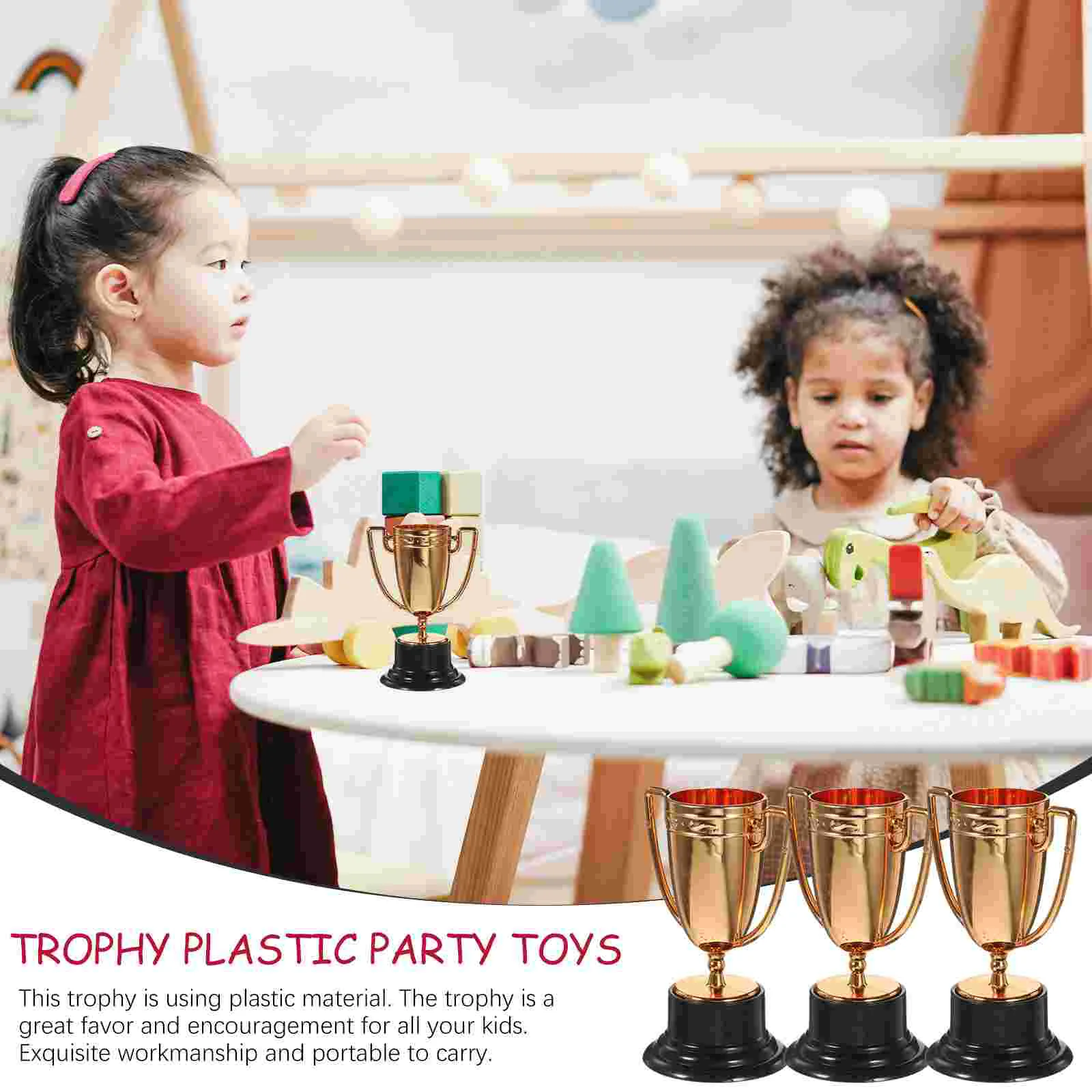 10 Pcs Toys Mini Trophy Plastic Kids Model Cup Trophies Silver Base Party Child