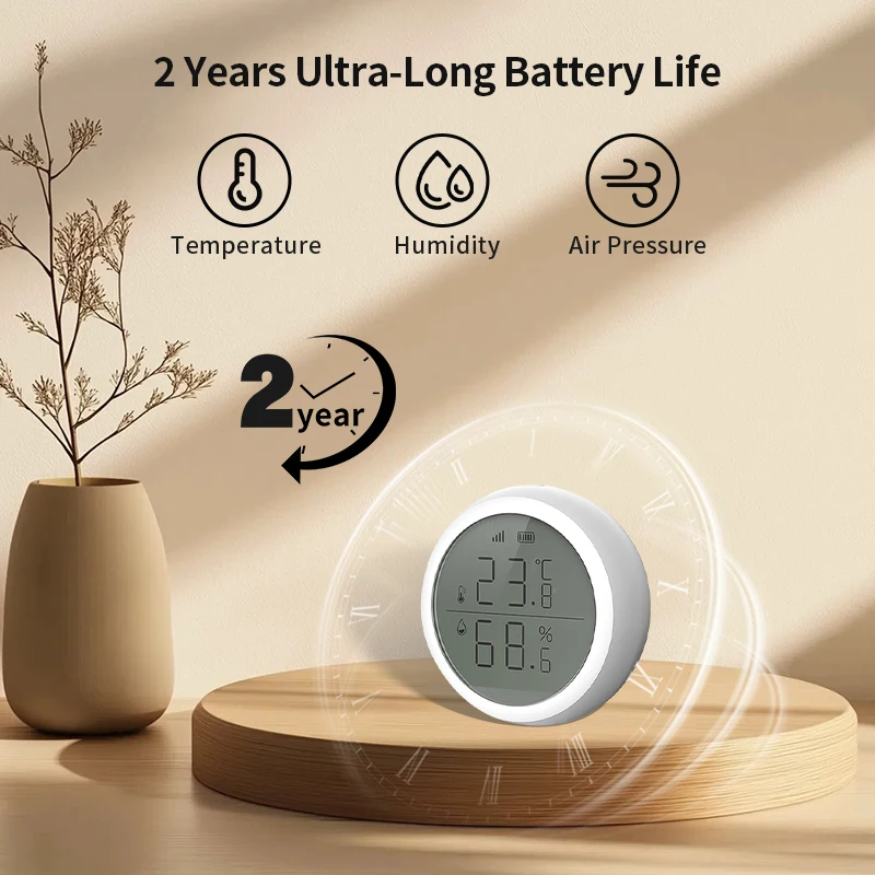 Tuya Smart ZigBee Thermometer Home مستشعر درجة الحرارة والرطوبة الداخلي شاشة LCD APP التحكم الصوتي Alexa Google Home