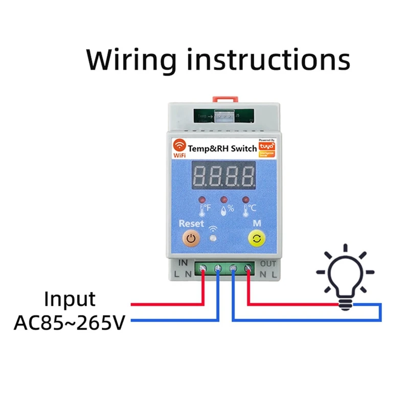 20A Tuya Wifi Interruttore di temperatura e umidità del suolo Timer Sensore di temperatura/umidità del suolo Controllo APP per il monitoraggio del suolo