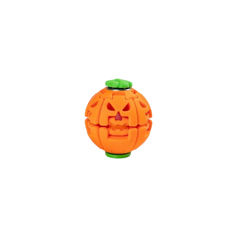 3D Printed PLA Pumpkin Fidget Toy Rotating Structure Pumpkin Shape Press Spinner Toy Press to Rotate Orange Rotating Stress Ball