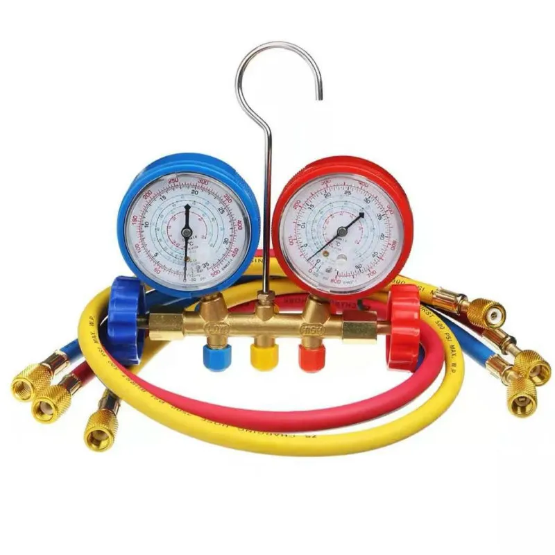 Manifold Gauge with Connector Refrigerant Device Pressure Gauge Refrigerant Filling Device High-Precision R410a R22 R134a