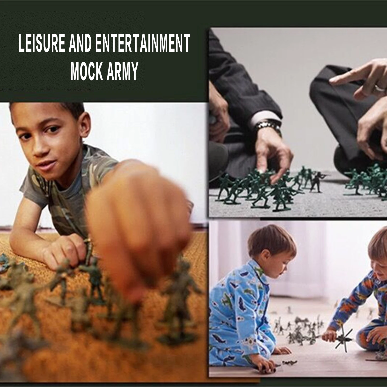 دلو مجموعة المعركة العسكرية 3 ألوان اختيارية لعبة جنود الجيش في 12 تصميم شخصيات الحركة للرجال في الجيش #4