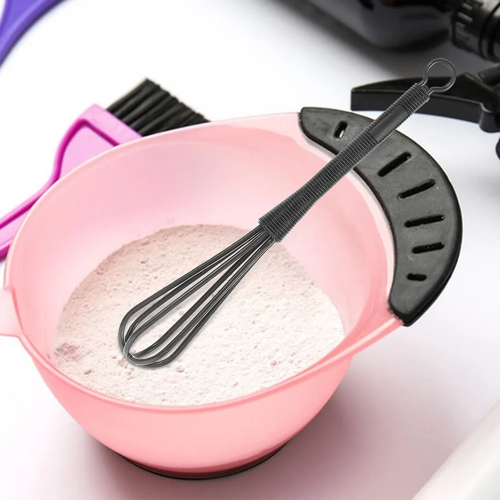 

6Pcs Hair Color Mixer Whisk Semi-Automatic Hand Press Stirrer for Even Dye Blending Versatile Plastic Whisk Salon Home Use