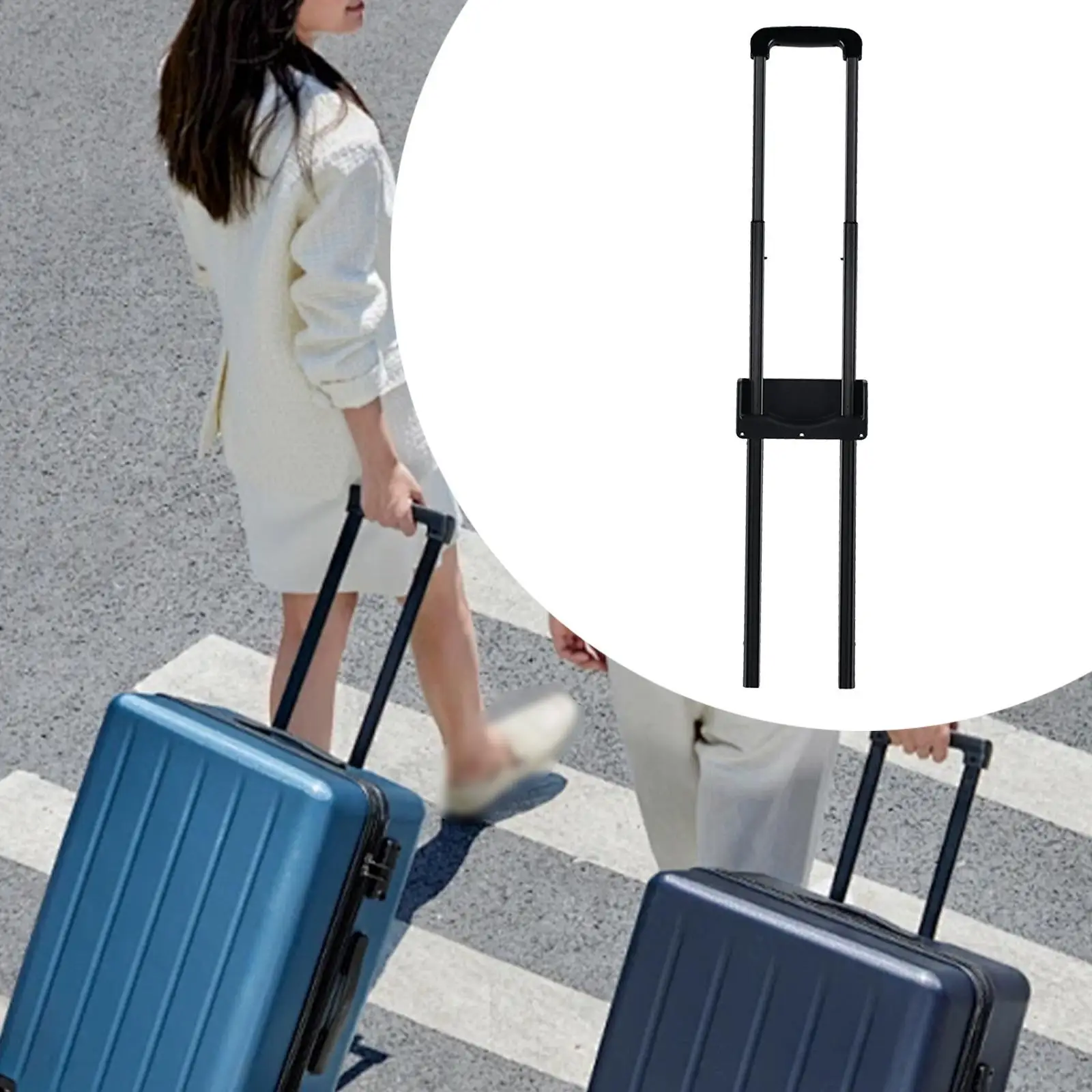 Replacement Traveling Luggage Extendable Handle Wear Resistant Black Replace Parts Professional Pull Out Rod DIY Accessory