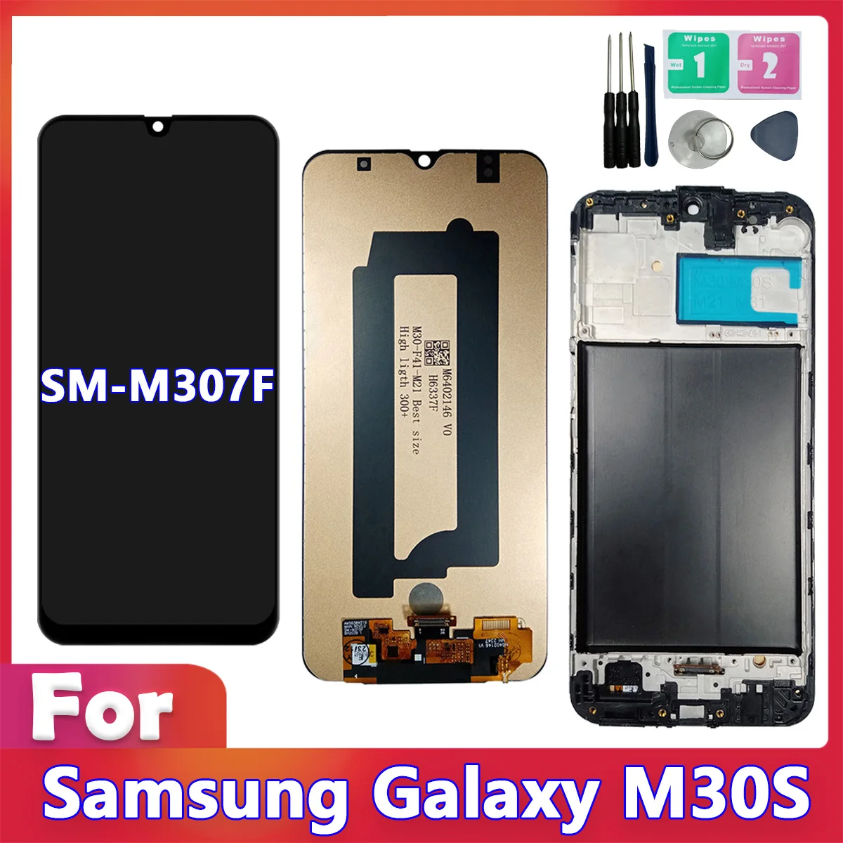 M30S Display Screen with Frame For Samsung Galaxy M30s Lcd Display Touch Screen Digitizer Assembly For Samsung M30s M307 M307F