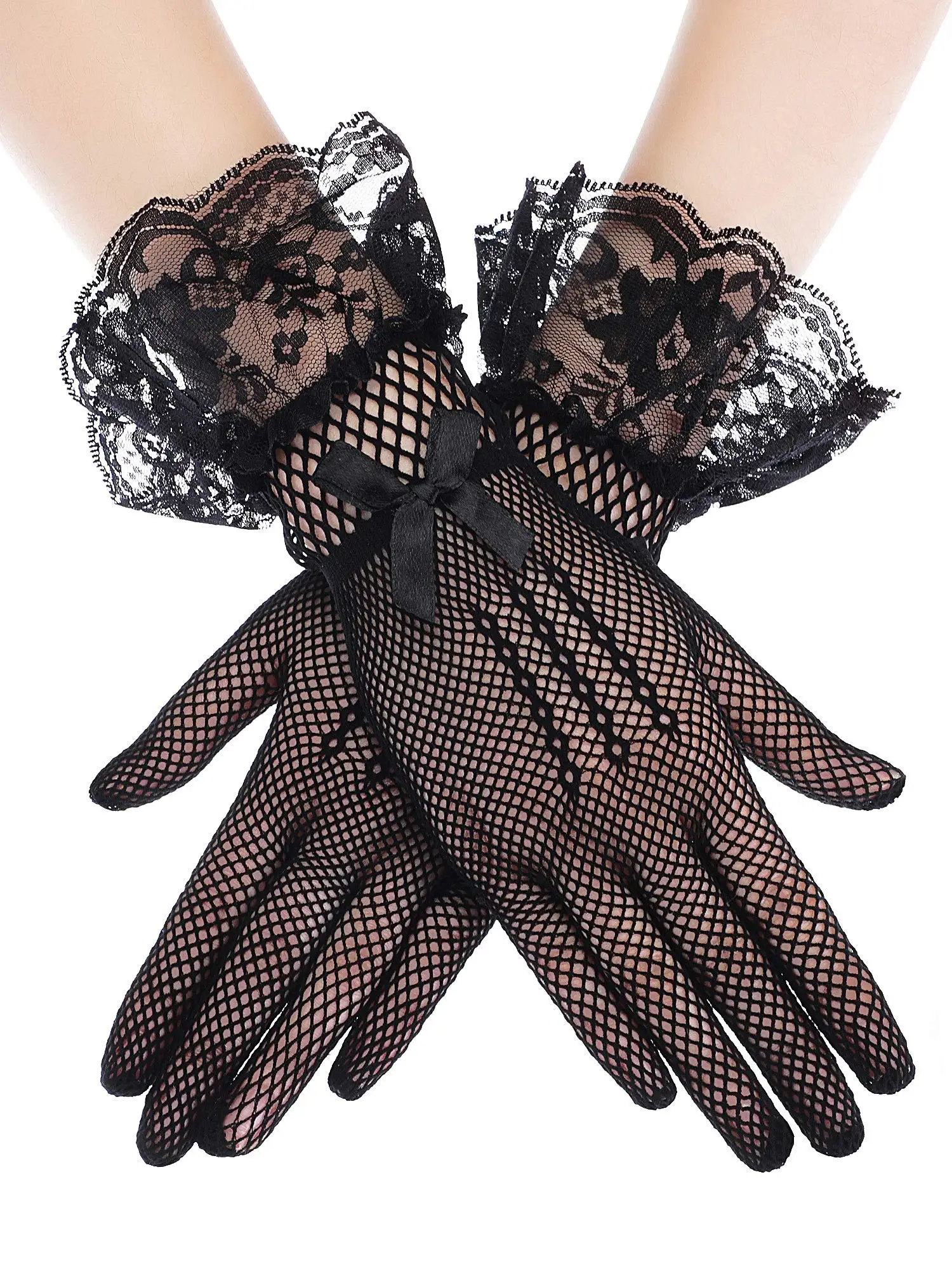 Damen Spitzen handschuhe elegante kurze Spitzen handschuhe Tee-Party-Handschuhe für Frauen Hochzeits essen 50er Jahre Partys