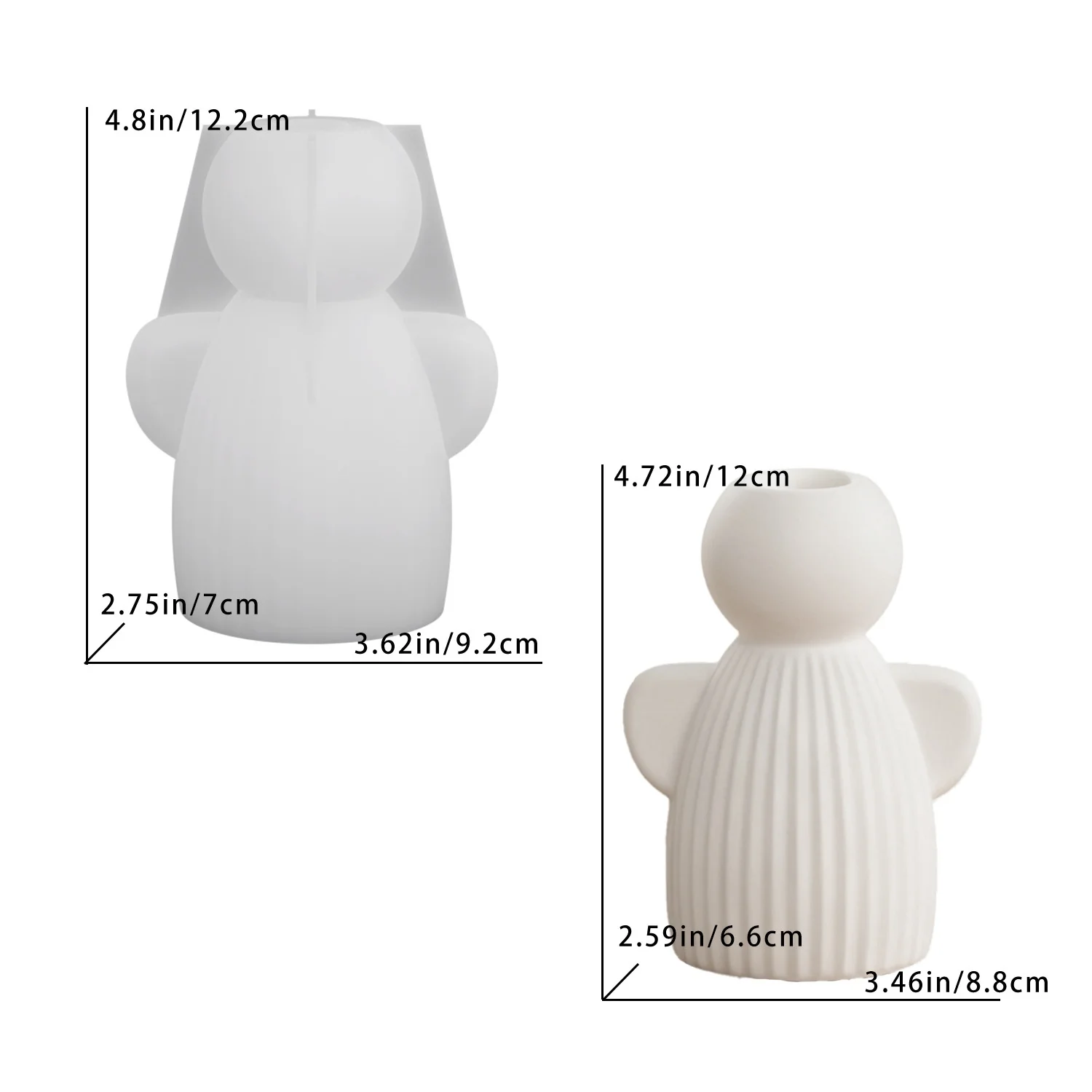 DIY Engel Gestreifter Kerzenhalter Harzform Heim Engel Gips Dekoration Silikonform 3D Relief