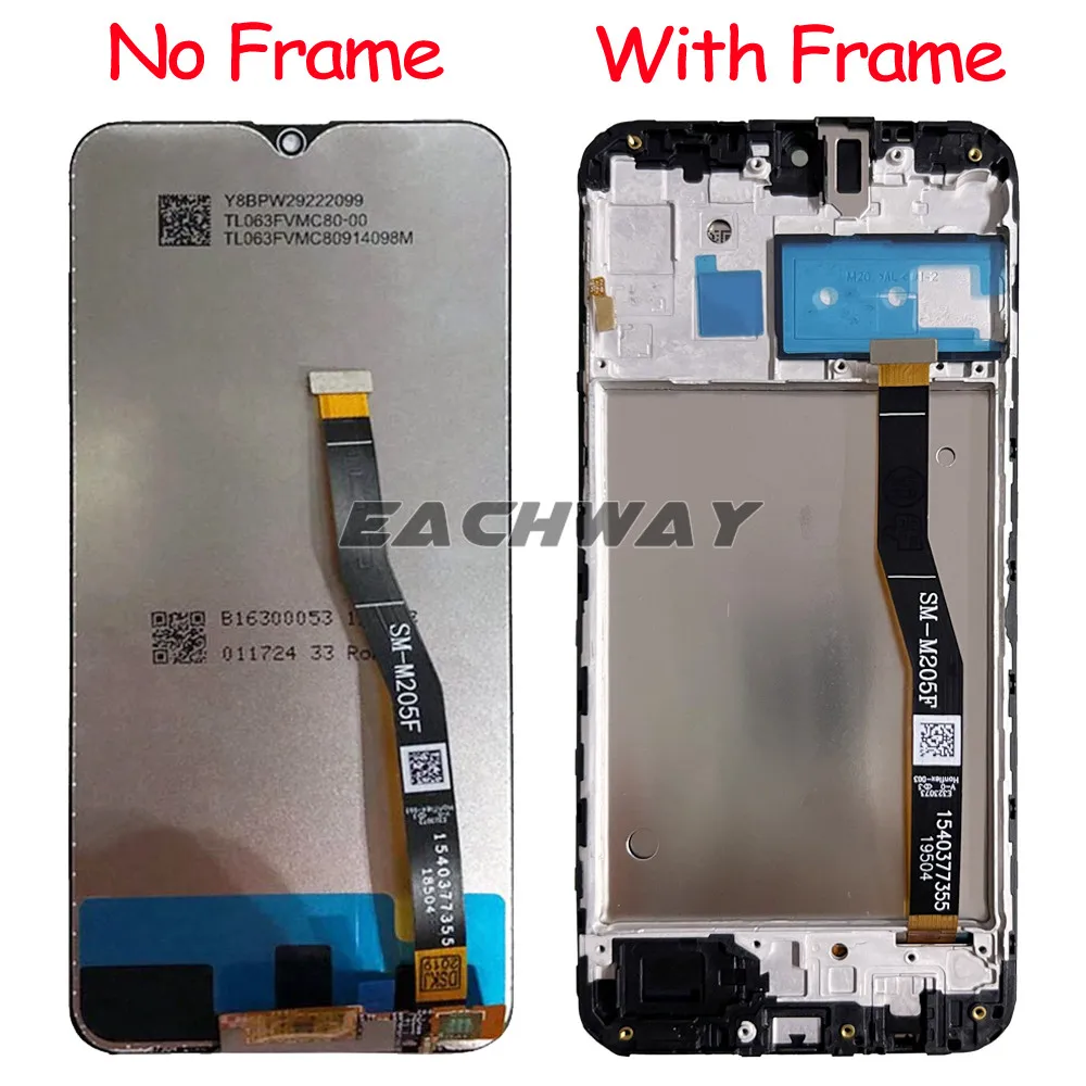 SUPER AMOLED 6.3'' LCD For SAMSUNG Galaxy M20 2019 SM-M205 M205F LCD Display Touch Screen Digitizer Assembly replacement parts