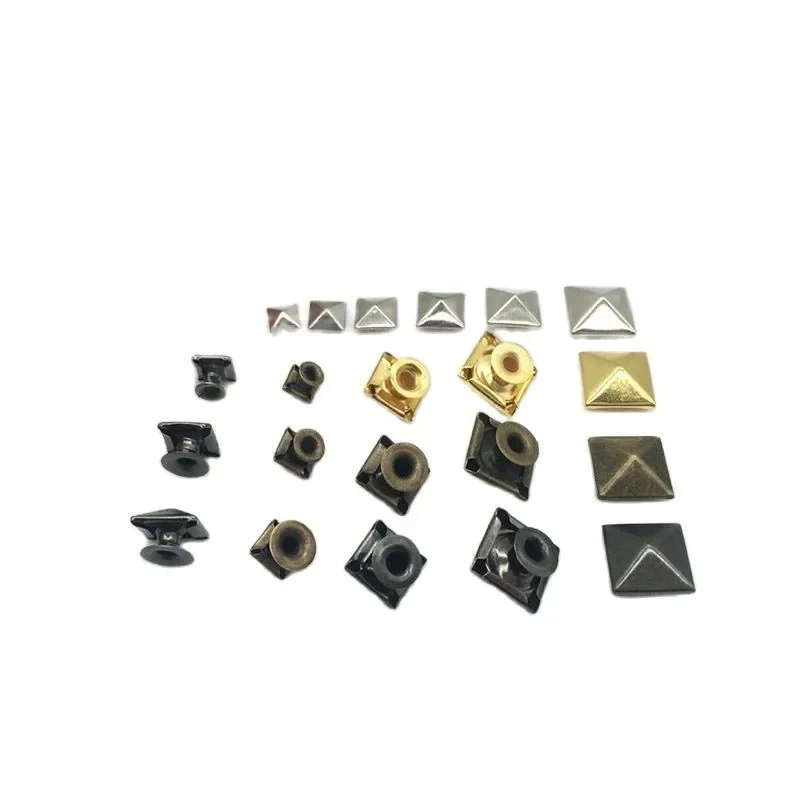 100Pcs/Batch 10mm Pyramid Square Base Nail Punk Clothing Rivet Cap Stud Cap Leather Craft Rivet Accessories